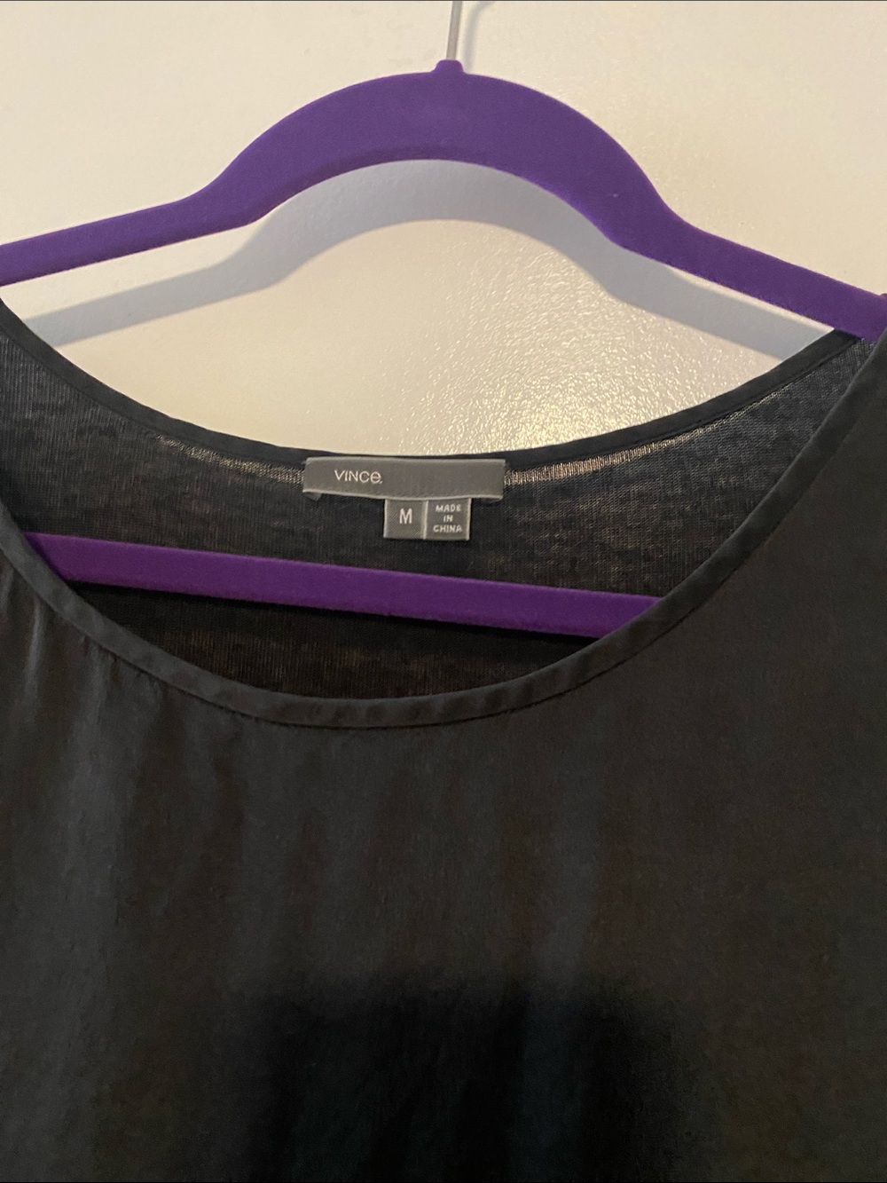 Vince Mixed Media Flowy Draped Top Size M